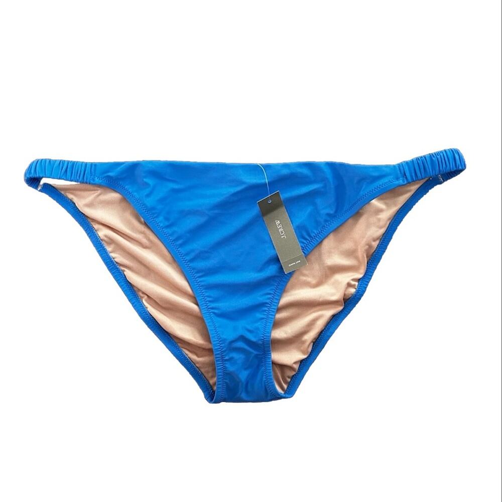 NWT J. Crew Swimsuit Blue Bikini Bottom Scrunchie Full Coverage Size XL